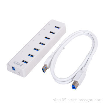 New Design High-speed 7-port USB 3.0 Hub with CE and RoHS Marks, Plug-and-play Function